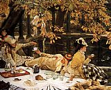 Picnic Canvas Paintings - Tissot The Picnic